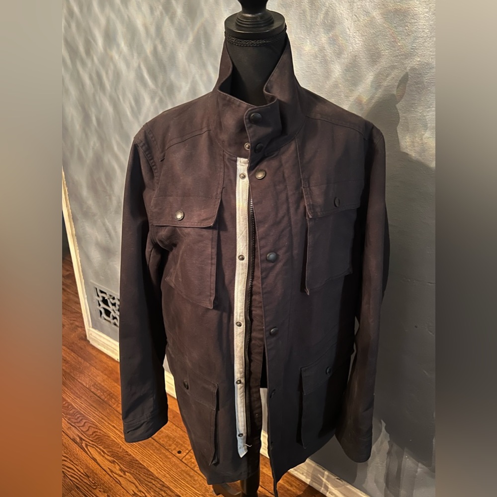 Ben Sherman Mens Black Cotton Field Jacket, Utility Jacket, Size L.
